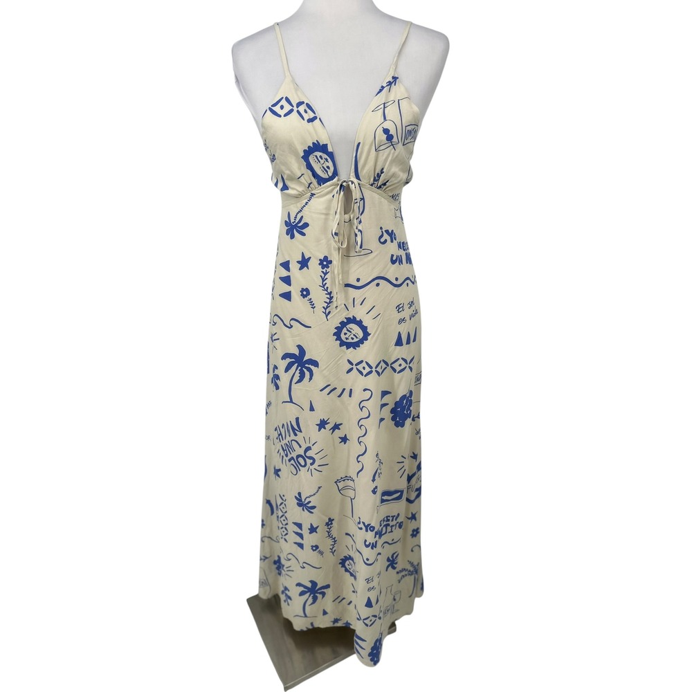 Paper Heart Vino Maxi Dress XL Coastal Resort Summer Wine Beach Cruise Open Back